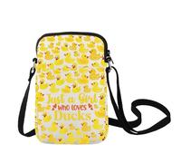 LEVLO Divertida bolsa cruzada de pato para amantes de los animales, regalo con texto en inglés "Just A Girl Who Loves Ducks", Duck C Bag