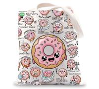 LEVLO Divertida bolsa de lona con forma de dona, regalos para amantes de las donas, bolsa de hombro para donas, Bolsa para donas, Medium