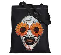 LEVLO Divertida bolsa de lona de payaso - Regalos para fanáticos de la película, mercancía de arte de película de terror, Girasol Ghost Bt, Medium