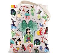 LEVLO Divertida bolsa de mano de película de dibujos animados, regalo para fanáticos de Shang, bolsa de hombro Mushu, Bolsa Mu Lan, Medium