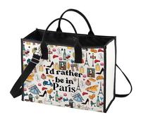 LEVLO Divertida bolsa de maquillaje de la Torre Eiffel con cremallera para mujer, Be In Paris LT, Bolsa de maquillaje