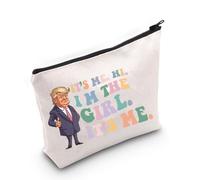LEVLO Divertida bolsa de maquillaje de Trump para fanáticos de Trump, regalo It's Me Hi I'm The Trump Girl It's Me Trump Neceser Trump 2024 Merchandise, I'm the Trump Lt, Bolsa de mano