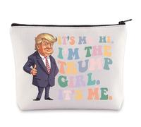 LEVLO Divertida bolsa de maquillaje de Trump para fanáticos de Trump, regalo It's Me Hi I'm The Trump Girl It's Me Trump Neceser Trump 2024 Merchandise, I'm The Trump, Bolsa de mano