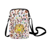 LEVLO Funny Bill Cipher - Bolsa cruzada para fanáticos de la película Gravity para regalo Mabel & Dipper, bolsa de hombro Bill Cipher, Bill Cipher C Bag, 8.46 x 0.59 x 5.7 inches