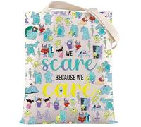 LEVLO Funny Monsters Movie - Bolsa de maquillaje con cremallera para mujeres y niñas, diseño de Mike Sully Boo, We Scare - Bolsa completa, Bolsa de cosméticos