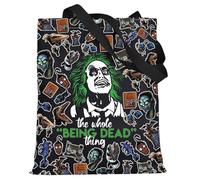 LEVLO Ghost & Lydia Deetz - Bolsa de cosméticos para fanáticos de Adam y Barbara, regalo de The Whole Being Dead Thing Juice Lydia, bolsa con cremallera para fans de Charles & Delia, Being Dead BT,