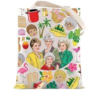 LEVLO Golden Girl - Bolsa de lona dorada para fanáticos del programa de televisión, regalo Rose & Dorothy & Blanche & Sophia, Bolsa Shady Pines, Medium