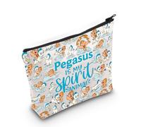 LEVLO Hercules Pegasus - Bolsa de maquillaje para cosméticos, diseño de caballo Pegasus Lover Gift Pegasus is my Spirit Animal Hercules Pegasus Merchandise, Bolsa Pegasus, Bolsa de mano