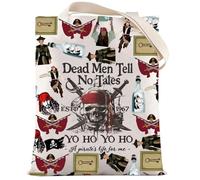 LEVLO Jack Sparrow - Neceser de maquillaje para amantes de los piratas, regalo para fanáticos de Angelica & Jack, Camiseta Dead Men, Bolsa de mano