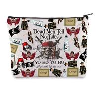 LEVLO Jack Sparrow - Neceser de maquillaje para amantes de los piratas, regalo para fanáticos de Angelica & Jack, Bolsa para hombres muertos, Bolsa de mano