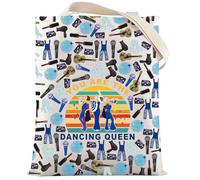 LEVLO Mamma - Bolsa de maquillaje de comedia musical con cremallera para fanáticos de mamma, Dancing Queen F T, Bolsa de maquillaje