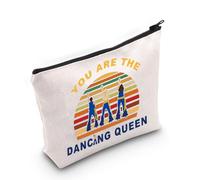 LEVLO Mamma - Bolsa de maquillaje de comedia musical con cremallera para fanáticos de mamma, Reina bailando, Bolsa de maquillaje