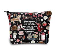 LEVLO Mary Movie - Bolsa de maquillaje para cosméticos Mary Fans Gift You Are Braver Stronger Smarter Than You Think con cremallera para mujeres y niñas, Always Mary Black, Bolsa de mano