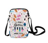 LEVLO Nail Technician - Bolso cruzado para manicurista para aficionados a la tecnología de uñas, regalo I Pop Bottles, bolsa de hombro para artistas de uñas, Nail Tech C Bag