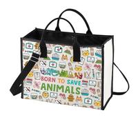 LEVLO Neceser de maquillaje veterinario, regalo para técnicos veterinarios, regalo nacido para salvar animales, bolsa de maquillaje con cremallera para asistente veterinario estudiante, Save Animals