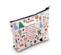 LEVLO Pantuflas rojas de princesa, bolsa de maquillaje con texto en inglés "You Are Braver Stronger Smarter Than You Think", color rojo rubí, bolsa de maquillaje con cremallera, bolsa de película de