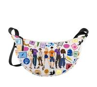 LEVLO Percy & Annabeth - Bolso cruzado para fanáticos de Medusa & Zeus, bolsa de hombro de regalo de héroes de mitología, Camp Half Blood Jz Bag, 5.7 x 0.59 x 8.46 inches