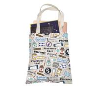 LEVLO Pharmacy Squad - Bolsa de mano recta para repuestos de compras, farmacia, tecnología, vida, hospital, regalo médico, Escuadrón de farmacia, 35cm ( 13.78 inch ) * 38 cm ( 14.96 inch)