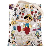 LEVLO Pinocho - Bolso de mano con diseño de dibujos animados de Pinocho, regalo para fanáticos de Pinocho, regalo cuando desee a una estrella, Bolsa Upon a Star, Medium