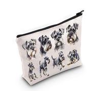 LEVLO Schnauzer miniatura bolsa de maquillaje en miniatura Schnauzer amante regalo miniatura Schnauzer mamá bolsa de viaje miniatura Schnauzer mercancía, Miniature Schnauzer, Bolsa de cosméticos