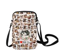 LEVLO Shih Tzu - Bolso cruzado para amantes del perro, bolsa de hombro, Bolsa Shih Tzu C, 14.5 x 1.5 x 21.5 cm (5.7 x 0.59 x 8.46 inches)