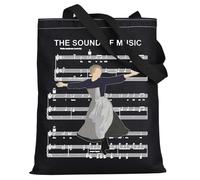 LEVLO Sound Of Music - Bolsa de mano de Julie Andrews, regalo para fanáticos del teatro musical, reutilizable, bolsa de comestibles Broadway Musical Merch, Sound of Music Bt, Medium