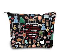 LEVLO Wizard Dorothy - Bolsa de maquillaje para cosméticos, diseño con texto en inglés "You Are Braver Stronger Smarter Than You Think", regalo Dorothy rojo rubí, bolsa de maquillaje con cremallera