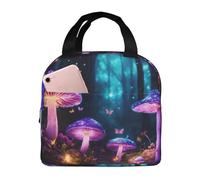 LEVNDIEJ Bolsa de almuerzo con estampado de hongos mágicos para mujeres y hombres, reutilizable, bolsa de almuerzo aislada para el trabajo, viajes al aire libre