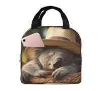 LEVNDIEJ Bolsa de almuerzo con estampado de koala durmiendo para mujeres y hombres, reutilizable, bolsa de almuerzo aislada para el trabajo, viajes al aire libre