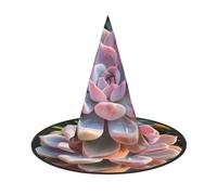 LEVNDIEJ Bonito sombrero de bruja con estampado de suculentas, disfraz de bruja, disfraz de bruja, para mujer, cosplay, fiesta, mago, accesorio para mujer