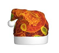 LEVNDIEJ Células eucariotas adherentes vistas a través de un microscopio, sombreros de Papá Noel para adultos, sombrero de Navidad, sombrero de Navidad unisex para fiesta festiva de Año Nuevo