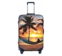 LEVNDIEJ Coco Beach Sunset - Fundas elásticas para maleta, diseño de hamaca, ideal para viajes de negocios, Blanco, S