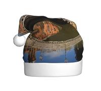 LEVNDIEJ Dublín Irlanda Ha Penny Bridge Río Santa Sombreros Adulto Sombrero de Navidad Unisex Sombrero de Navidad para Fiesta Festiva de Año Nuevo