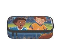 LEVNDIEJ Estuche con estampado de fútbol para niños 03 de gran capacidad, estuche organizador para la universidad, trabajo, viajes