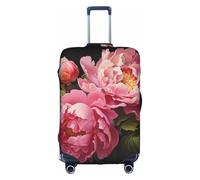 LEVNDIEJ Fundas elásticas para maleta, con estampado de peonías, perfectas para viajes de negocios, Blanco, M