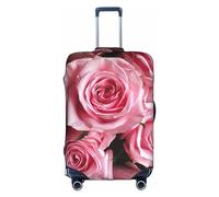 LEVNDIEJ Fundas elásticas para maleta con estampado de rosas frescas rosas rosadas perfectas para viajes de negocios, Blanco, XL