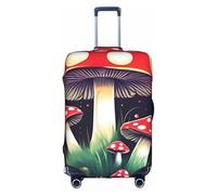 LEVNDIEJ Fundas elásticas para maletas con estampado de hongos mágicos para equipaje, perfectas para viajes de negocios, Blanco, L