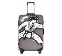 LEVNDIEJ Karate-Highkick-Icon - Fundas elásticas para maleta, perfectas para viajes de negocios, Blanco, L