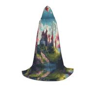 LEVNDIEJ Magic Fairy Tale Castle01 - Capa con capucha para mujeres y hombres, túnica medieval, disfraz de Halloween, mascarada, cosplay, Negro -, S