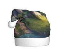 LEVNDIEJ Magic Fairy Tale Castle01 - Sombreros de Papá Noel para adultos, sombrero de Navidad, unisex, para fiesta festiva de Año Nuevo