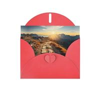 LEVNDIEJ Mountain At Sunrise - Tarjetas de cumpleaños impresas en blanco, tarjetas de felicitación, tarjetas de agradecimiento, sobres para cada ocasión