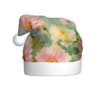 LEVNDIEJ Sombreros de Papá Noel con flores florales y margaritas para adultos, sombrero de Navidad, unisex, para fiesta festiva de Año Nuevo