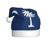 LEVNDIEJ Sombreros de Papá Noel con la bandera de Carolina del Sur para adultos, sombrero de Navidad, sombrero de Navidad unisex para fiesta festiva de Año Nuevo