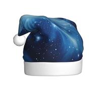 LEVNDIEJ Sombreros de Papá Noel de galaxia azul para adultos, sombrero de Navidad, sombrero unisex de Navidad para fiesta festiva de Año Nuevo