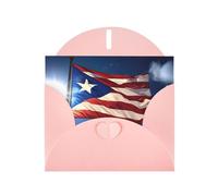 LEVNDIEJ Tarjetas de cumpleaños con estampado de bandera de Puerto Rico en blanco, tarjetas de felicitación, tarjetas de agradecimiento, sobres para cada ocasión