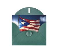 LEVNDIEJ Tarjetas de cumpleaños con estampado de bandera de Puerto Rico en blanco, tarjetas de felicitación, tarjetas de agradecimiento, sobres para cada ocasión