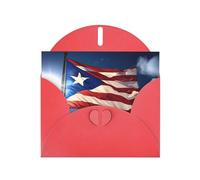 LEVNDIEJ Tarjetas de cumpleaños con estampado de bandera de Puerto Rico en blanco, tarjetas de felicitación, tarjetas de agradecimiento, sobres para cada ocasión