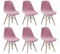 Levoberg - Funda de silla escandinava de terciopelo, juego de 6 fundas de silla de comedor, ampliables, cubierta de protección, sillas escandinavas, lavable para cocina, hogar, hotel rosa