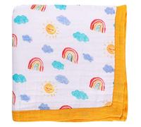 Levoberg Muselina Manta Bebé 6 Capas Gran 120 x120 cm Bambú Algodón Bebé Chica o Baby Boy Mantas, perfecta como dou dou, arrullo, manta para el cochecito