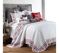 Levtex Home Merry & Bright Collection - Rudolph Quilt Set - Full/Queen Holiday Quilt 88x92 and Two Standard Shams 20x26 - Christmas Reindeer - White R